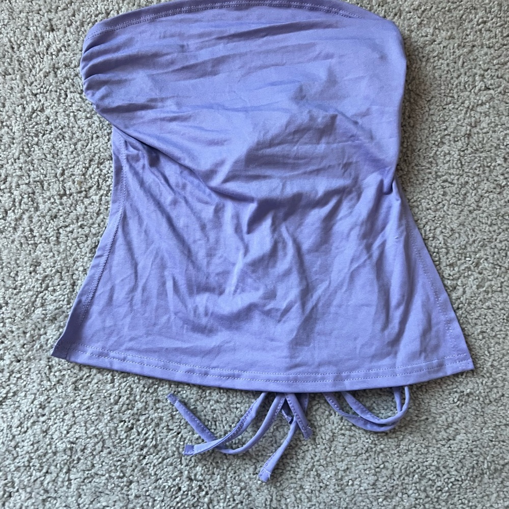 SHEIN Purple Strapless Crop Top